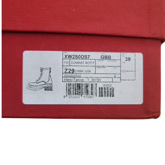 Valentino Garavani Rockstud Suede Platform Combat Boots Burgundy 39 9 - Picture 11 of 14